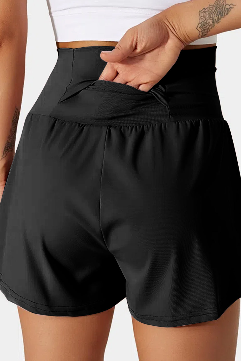 Pocketed Wide Waistband Swim Shorts