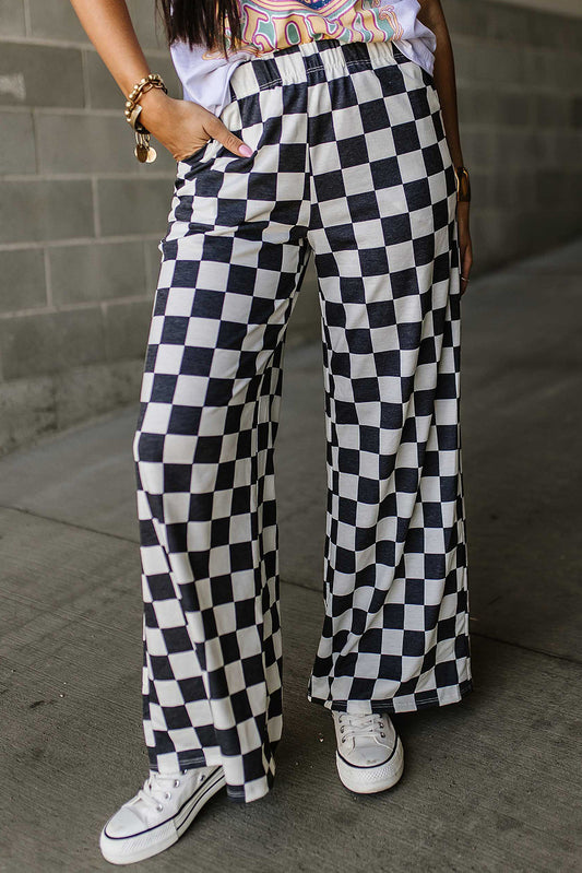 (Pre order/9.25)Checked High Waist Wide Leg Pants