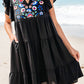 Embroidered Floral Tiered Ruffled Mini Dress