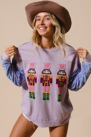 Christmas Sequin Sleeve Sweatshirt