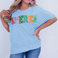 America Sparkle Pastel Embroidered Tee