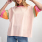 Color Block Stitching Sleeve Oversize Top