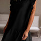 Flutter Sleeve Crew Neck Shift Dress