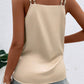 Wrap V Neck Ruched Satin Cami Top