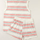 Western Striped Casual Tank 2pcs Set