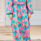 Plus Size Floral Shirred Maxi Dress