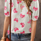 Flower Print Bubble Sleeve Tee