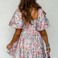 Floral Puff Sleeve Smock Ruffled Dress