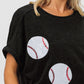 Washed Baseball Sequin Patch T-shirt