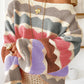 Wave Striped Balloon Sleeve Loose Sweater