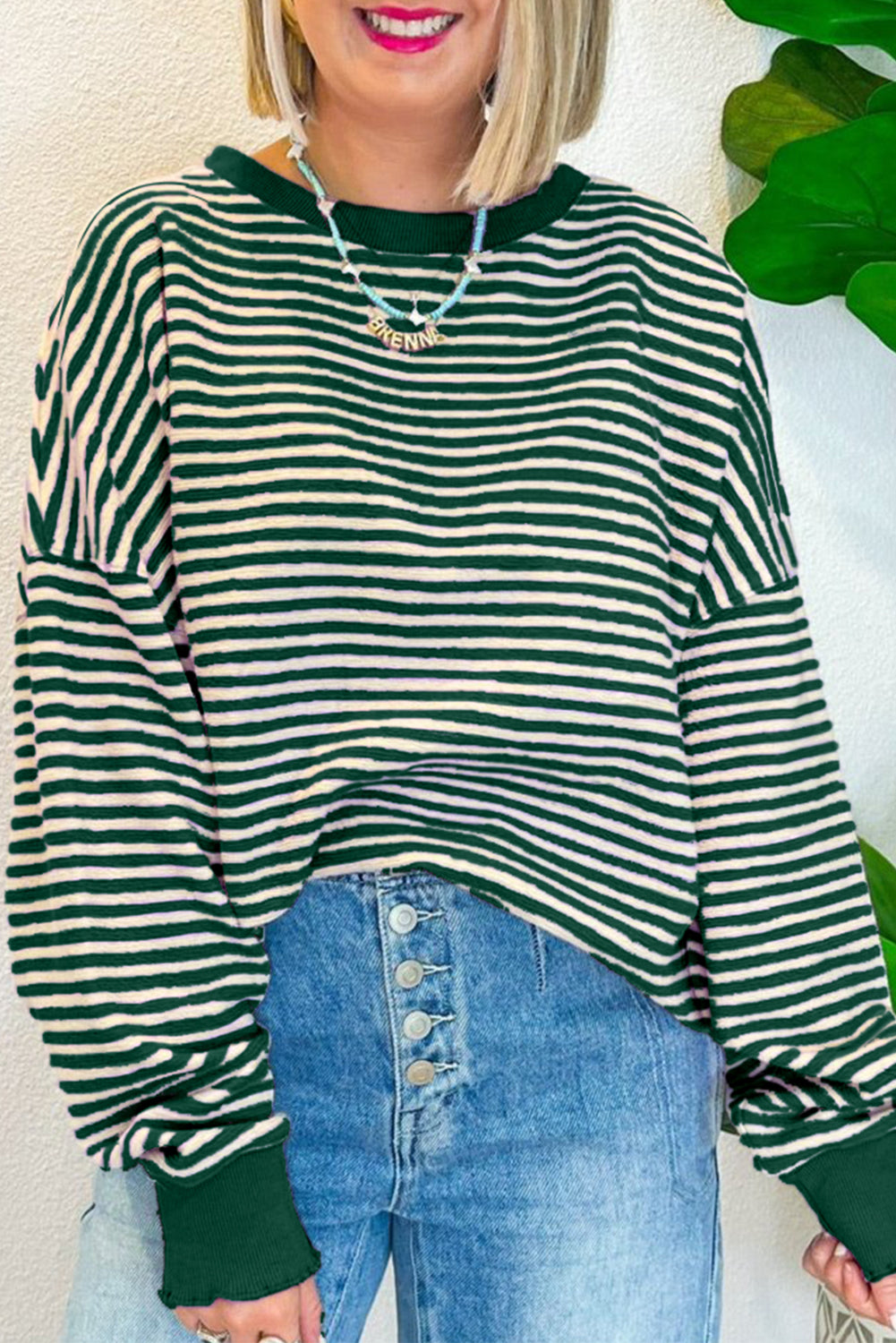 Cozy Striped Oversized Sweatshirt