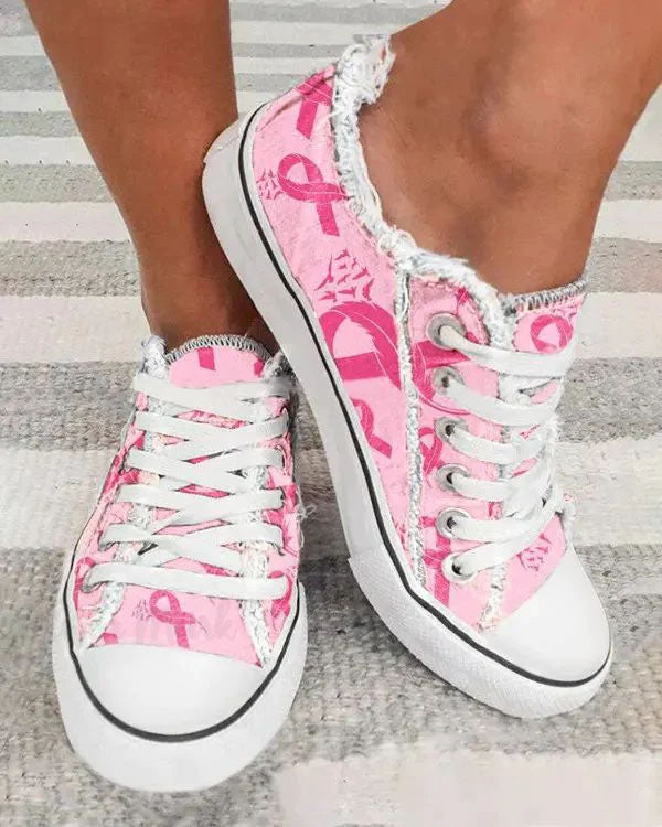 Printed Letter Canvas Shoes