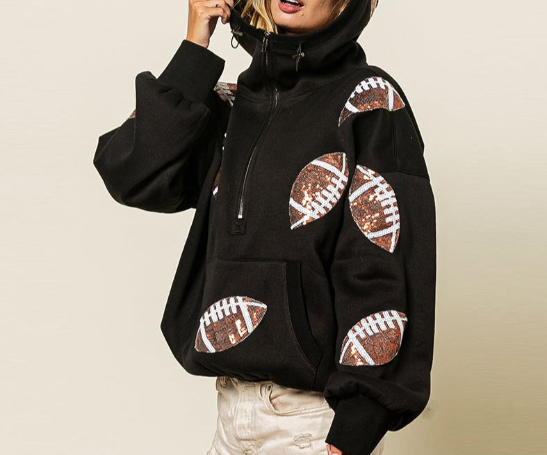 Rugby Sequin Hoodie