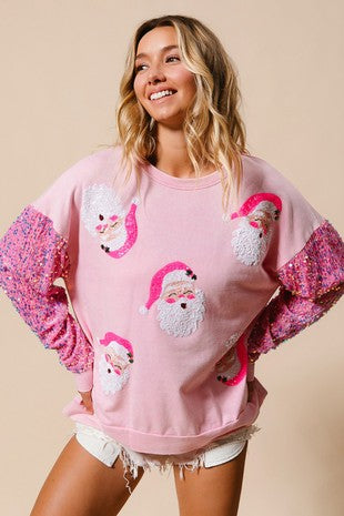 Christmas Sequin Sleeve Sweatshirt