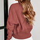 Zip Up Stand Collar Thumbhole Sleeve Sweatshirt