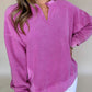 (Pre order 10.8)Solid Notched Neck Sweatshirt