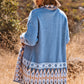 Western Aztec Open Front Sweater Cardigan