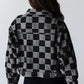 Checkered Patchwork Button up Denim Jacket