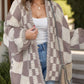 Plaid Open Front Oversize Cardigan