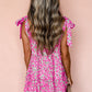 Floral Knotted Straps Tiered Babydoll Dress