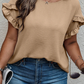 Plus Size Ruffled Short Sleeve Top