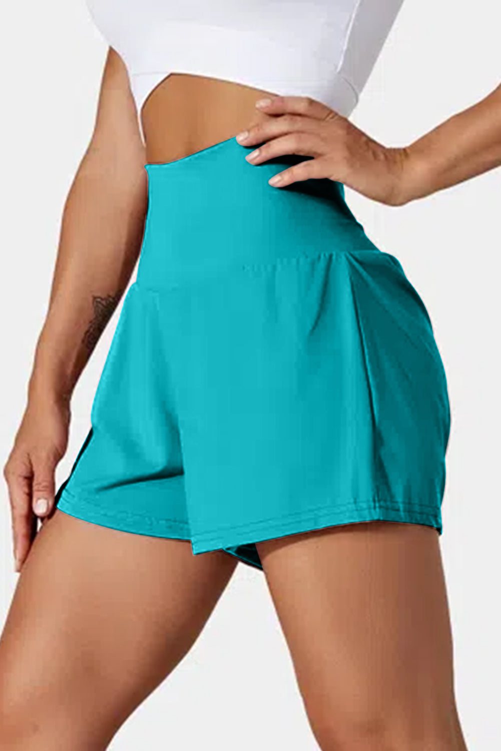 Pocketed Wide Waistband Swim Shorts