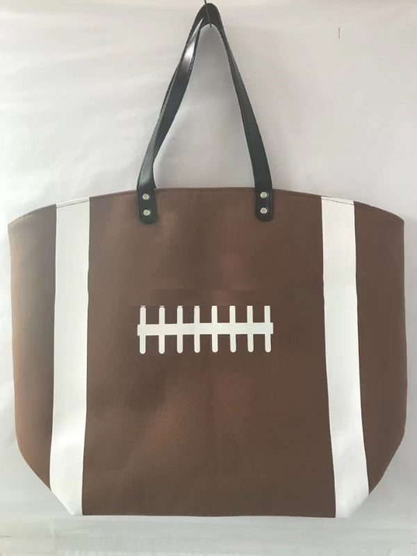 Rugby Pattern Canvas Large Tote Bag