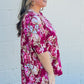 Plus Size Floral Print Short Sleeve Blouse