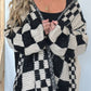 Plaid Open Front Oversize Cardigan