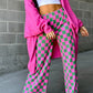 (Pre order/9.25)Checked High Waist Wide Leg Pants