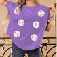 Washed Baseball Sequin Patch T-shirt