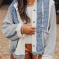 Textured Patchwork Hooded Jacket