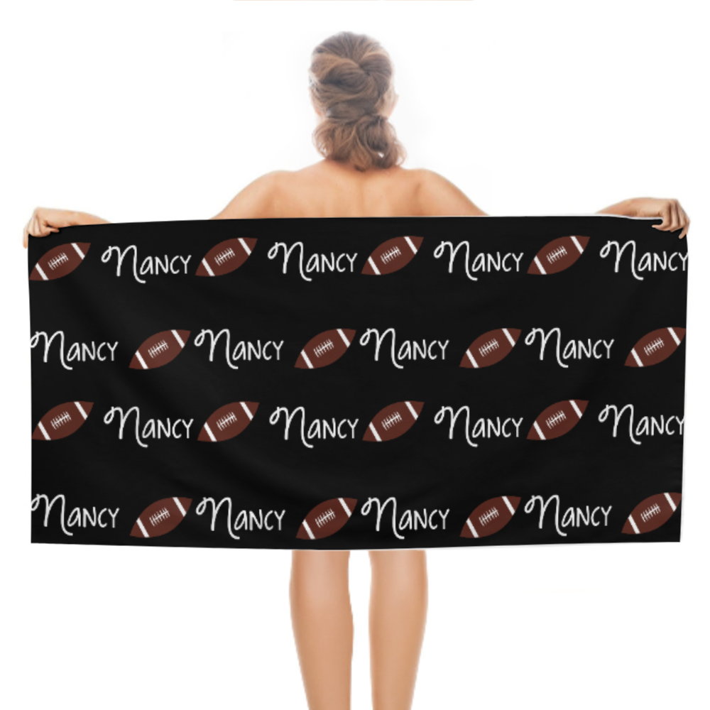 Custom-Baseball Name Beach Towel