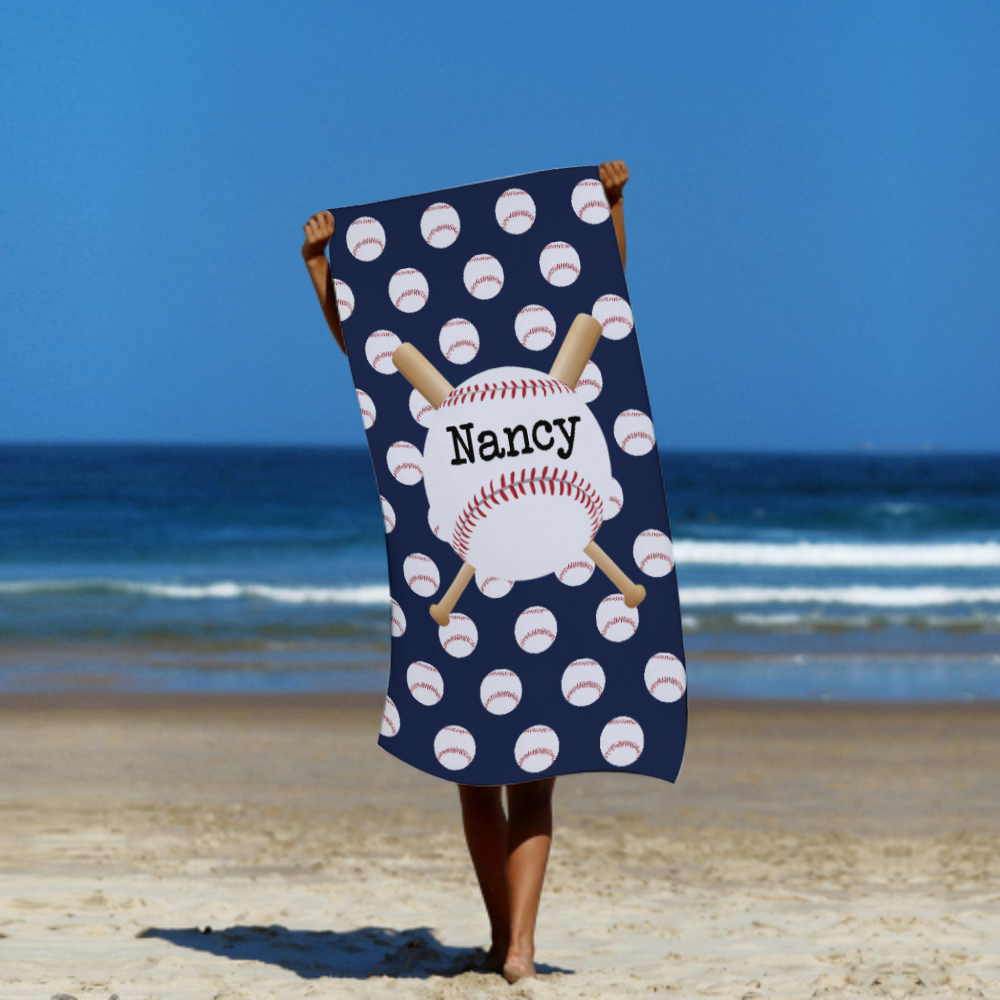 Custom Baseball Beach Towel