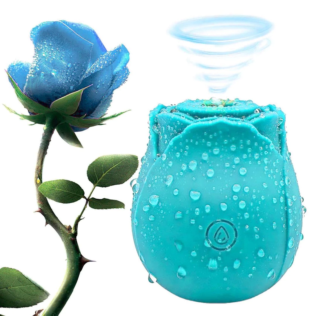 Silicone Rose Toy-Sky Blue