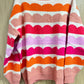 Wave Striped Balloon Sleeve Loose Sweater