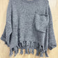 Ripped Raw Hem Chunky Sweater