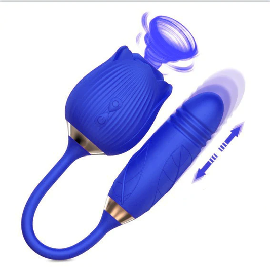 Rose Toy with Vibrator-Blue