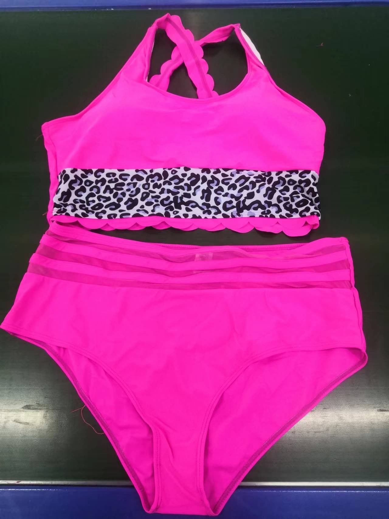 Leopard Print Swimsuit Two Piece Set