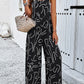 Abstract Wide Leg Jumpsuit