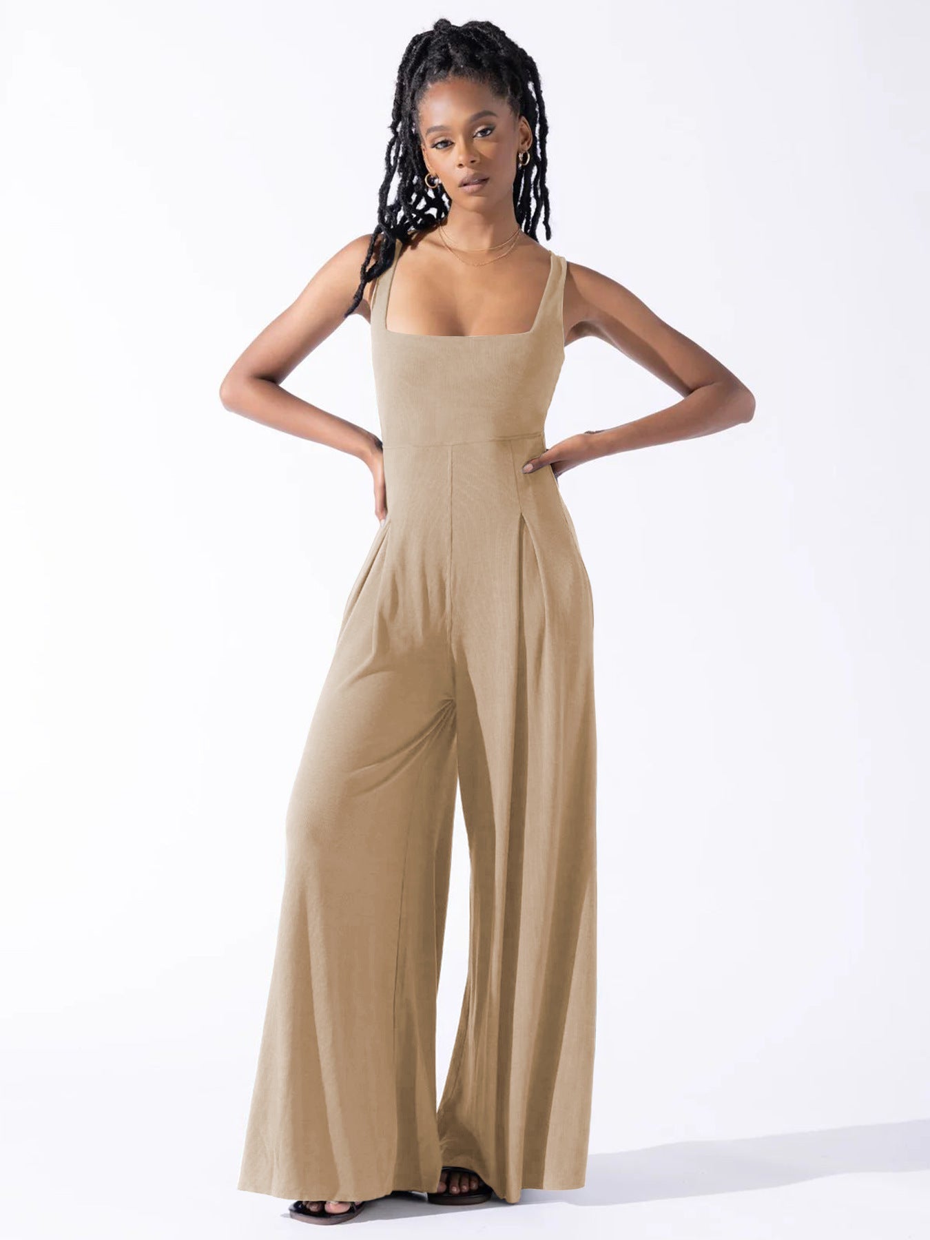 Elastic high waist jumpsuit