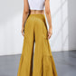 Boho Strappy Elastic Waist Wide Leg Pants