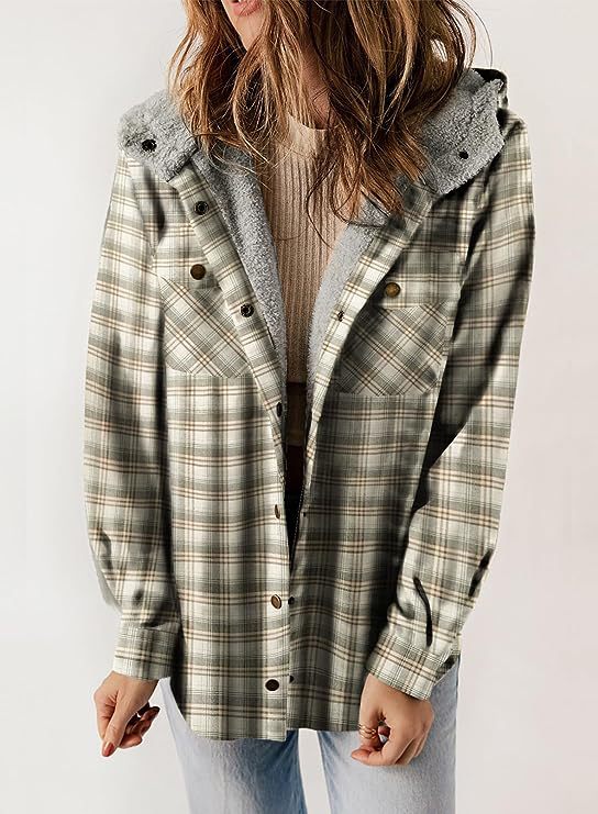 Thickened Flannel Plaid Hoodie Jacket