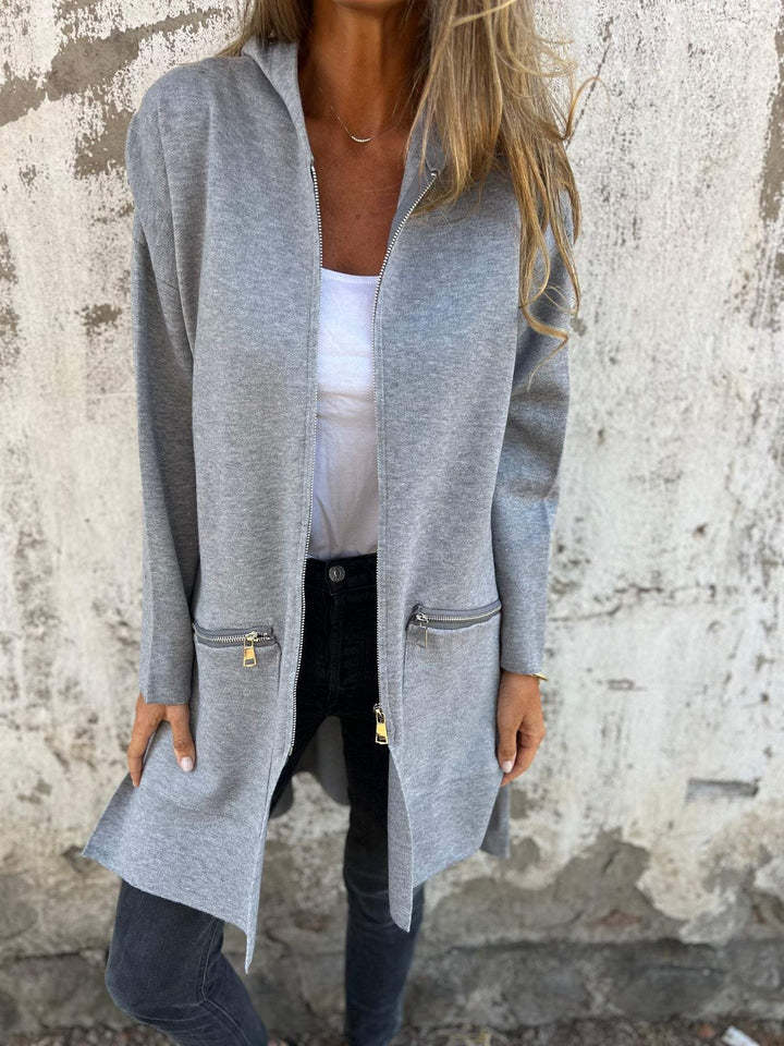 Casual Zip Up Hooded Coat