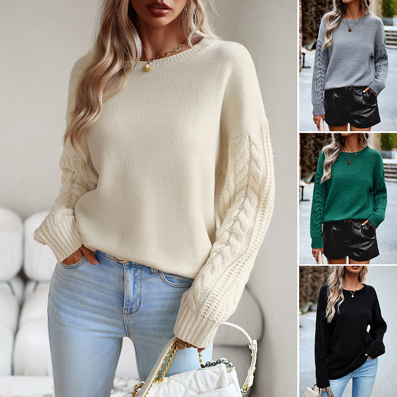 Crew Neck Textured Cozy Sweater