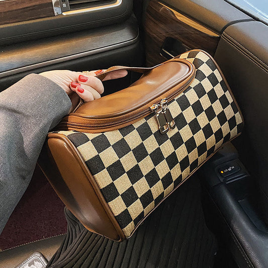 Checkered Cosmetic Bag