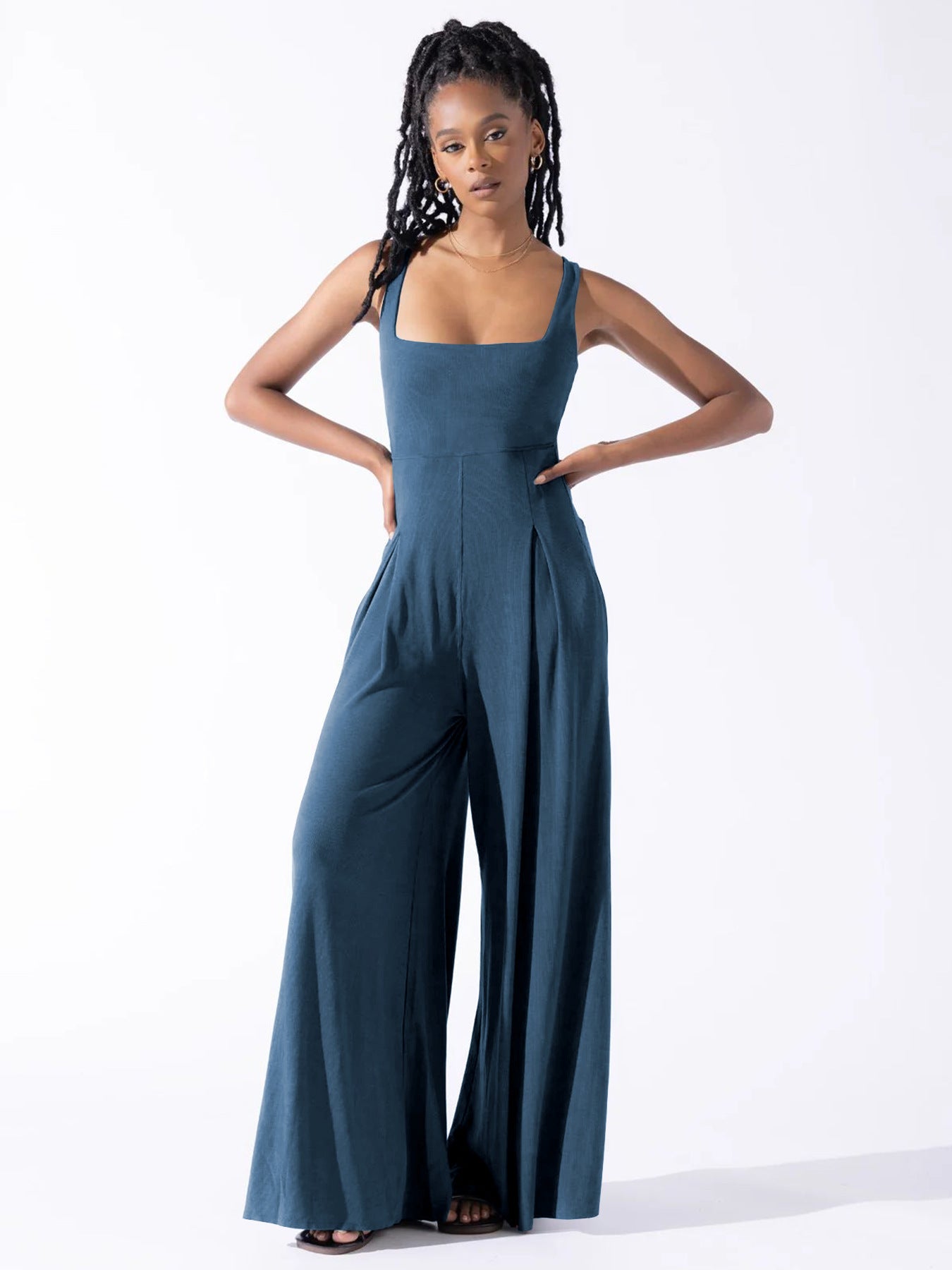 Elastic high waist jumpsuit