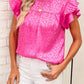 Leopard Pleated Tiered Ruffled Sleeve Blouse