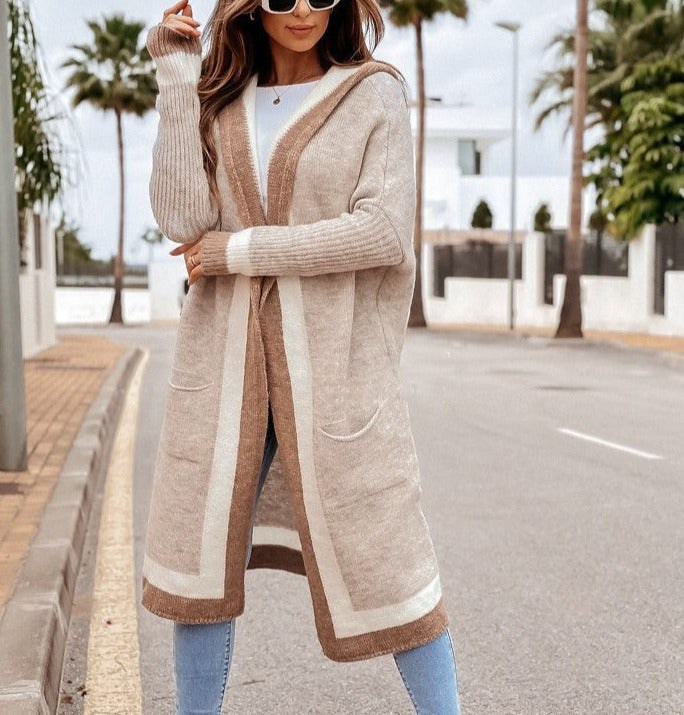 Hooded Sweater Cardigan with Pockets