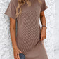 Ribbed Short Sleeve Pocket Dress-8 Colors